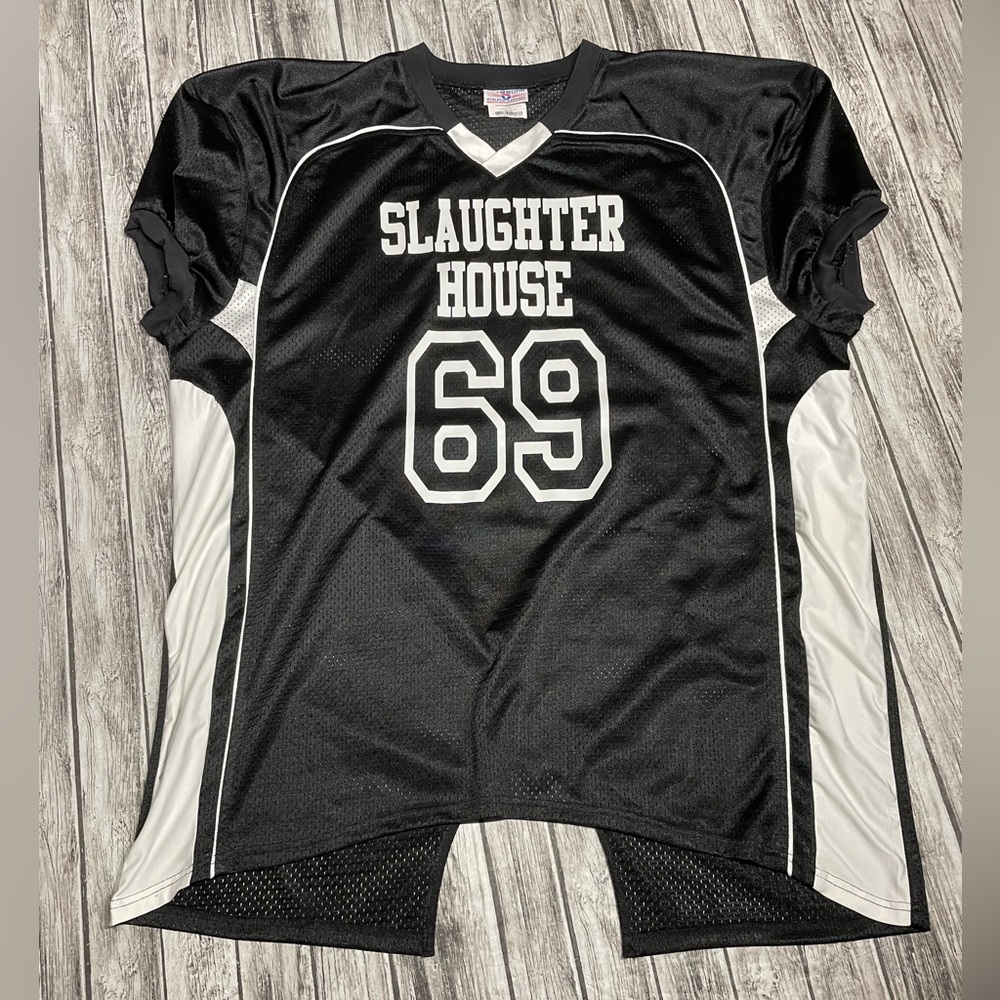 Men’s 3XL Team Works Slaughterhouse #69 Me Vale Madre Black Jersey EUC